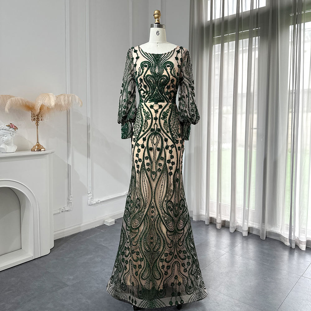 Vintage Flare Sleeve Heavy Work Bridal Gown