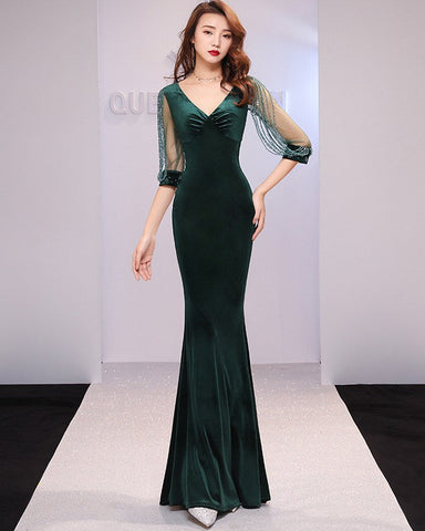 The Rachel velvet mermaid gown