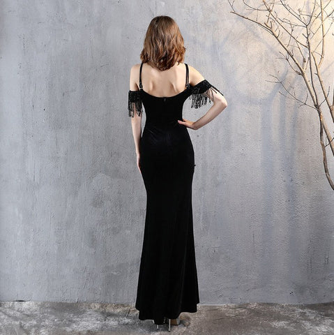 The Teri Velvet Off Shoulder Gown
