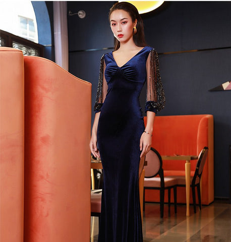 The Rachel velvet mermaid gown